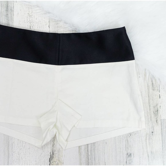 Express Color Block Side Zip Satin Trim Shorts - Picture 5 of 7